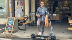 Ryan Westwood on electric scooter